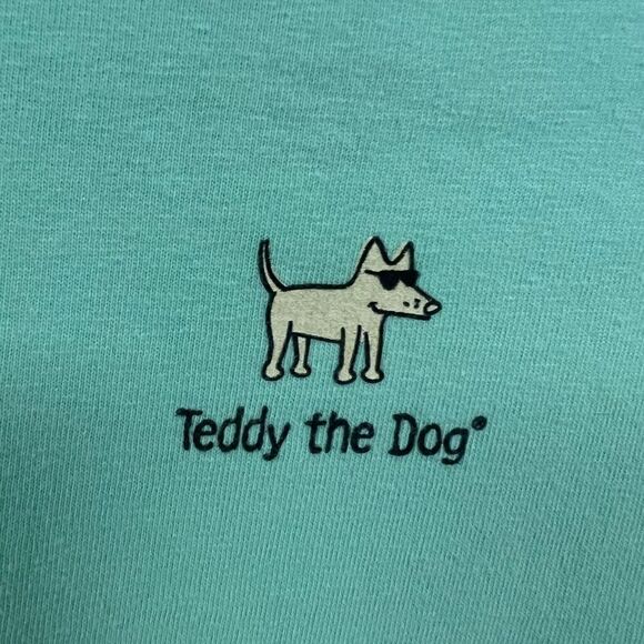 Teddy the Dog “ Breathe” green t shirt size L - Picture 5 of 5